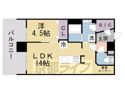 京阪電気鉄道交野線 宮之阪駅 徒歩6分 8階建 築12年(1LDK/5階)の間取り写真