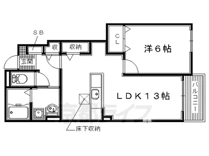 片町線 藤阪駅 徒歩37分 2階建 築11年(1LDK/1階)の間取り写真
