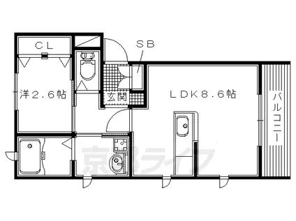 アルヴィータ(1LDK/2階)の間取り写真