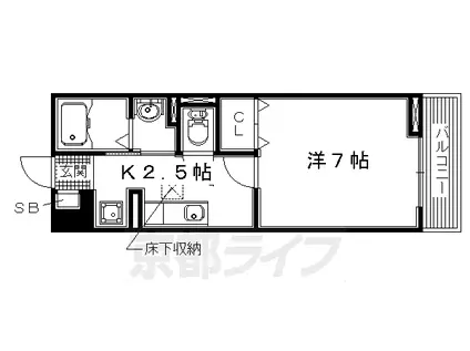 京阪電気鉄道京阪線 牧野駅 徒歩17分 2階建 築18年(1K/1階)の間取り写真