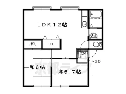 サンビレッジ高田(2LDK/1階)の間取り写真