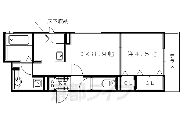 京阪電気鉄道京阪線 枚方公園駅 徒歩3分 3階建 築8年(1LDK/1階)の間取り写真
