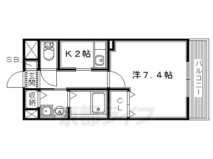 片町線 長尾駅(大阪) 徒歩9分 2階建 築16年(1K/1階)の間取り写真