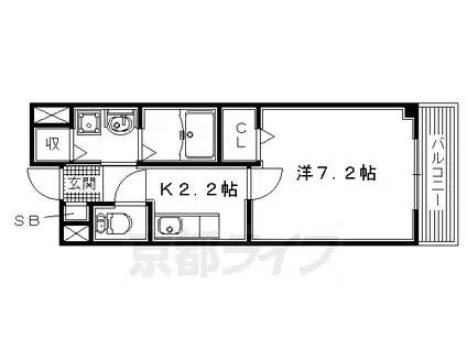 京阪電気鉄道交野線 星ケ丘駅(大阪) 徒歩13分 2階建 築19年(1K/2階)の間取り写真