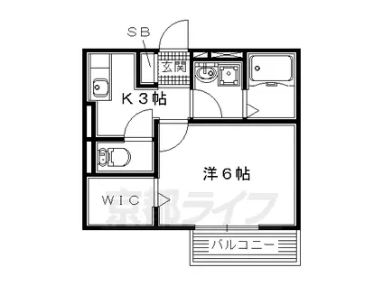 SOLEIL香里園(1K/1階)の間取り写真