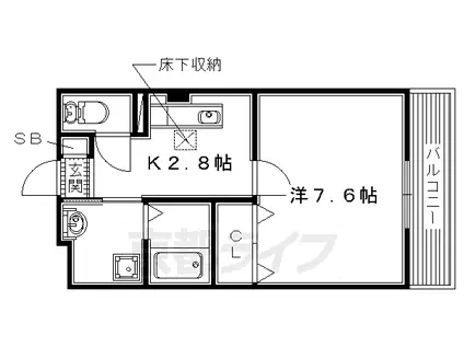 京阪電気鉄道京阪線 樟葉駅 徒歩19分 2階建 築18年(1K/1階)の間取り写真