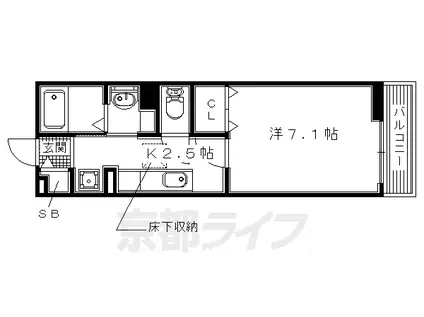 京阪電気鉄道京阪線 牧野駅 徒歩12分 2階建 築14年(1K/2階)の間取り写真