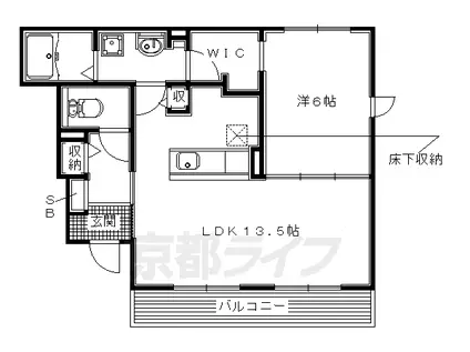 京阪電気鉄道交野線 星ケ丘駅(大阪) 徒歩14分 2階建 築7年(1LDK/1階)の間取り写真