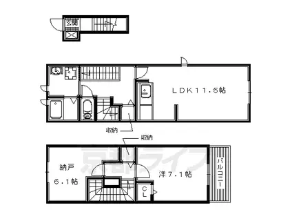 京阪電気鉄道京阪線 光善寺駅 徒歩11分 2階建 築12年(2LDK/2階)の間取り写真