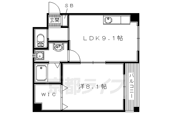 片町線 藤阪駅 徒歩24分 3階建 築20年(1LDK/1階)の間取り写真