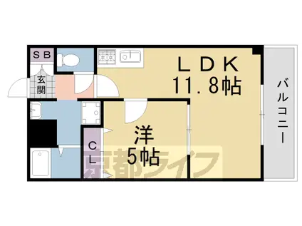 片町線 津田駅 徒歩3分 6階建 築18年(1LDK/4階)の間取り写真
