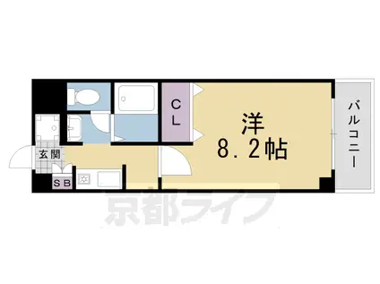 片町線 津田駅 徒歩3分 6階建 築17年(1K/2階)の間取り写真