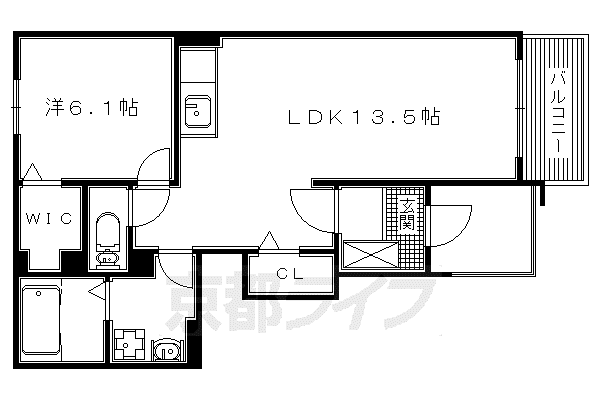 京阪電気鉄道京阪線 樟葉駅 徒歩23分 2階建 築15年(1LDK/1階)の間取り写真