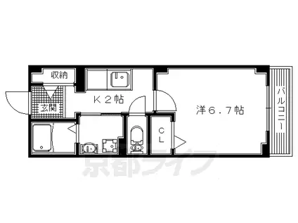 京阪電気鉄道交野線 宮之阪駅 徒歩15分 2階建 築15年(1K/2階)の間取り写真