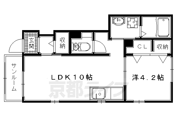 京阪電気鉄道交野線 宮之阪駅 徒歩23分 2階建 築12年(1LDK/1階)の間取り写真