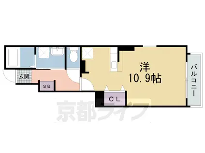 京阪電気鉄道京阪線 光善寺駅 徒歩9分 2階建 築14年(ワンルーム/1階)の間取り写真