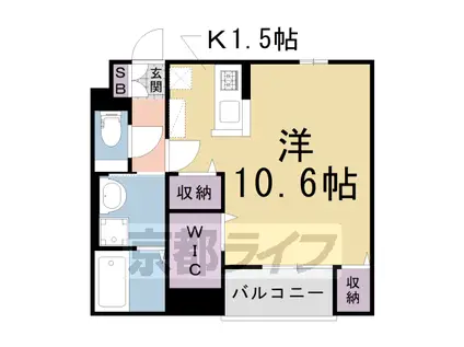 京阪電気鉄道京阪線 光善寺駅 徒歩5分 2階建 築13年(1K/1階)の間取り写真