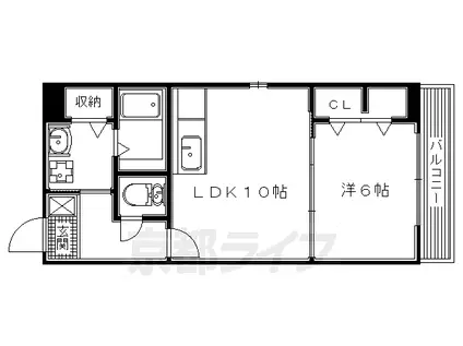 京阪電気鉄道京阪線 枚方公園駅 徒歩7分 3階建 築7年(1LDK/2階)の間取り写真