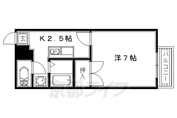 片町線 長尾駅(大阪) 徒歩20分 2階建 築24年(1K/2階)の間取り写真
