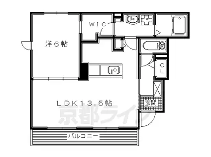 京阪電気鉄道交野線 郡津駅 徒歩18分 2階建 築7年(1LDK/1階)の間取り写真