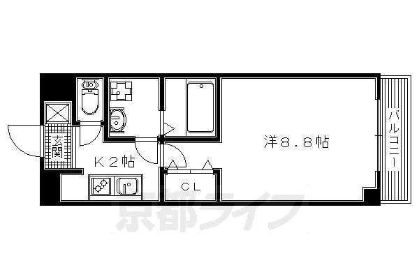 京阪電気鉄道京阪線 樟葉駅 徒歩14分 5階建 築19年(1K/2階)の間取り写真