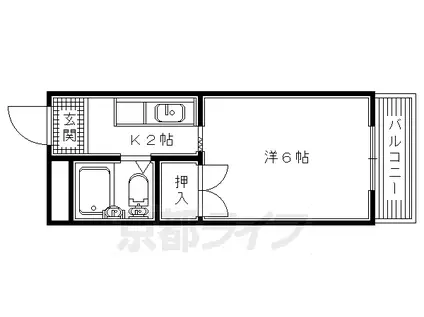 川村ハイツ(1K/1階)の間取り写真