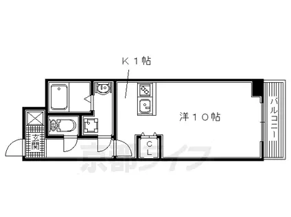 京阪電気鉄道京阪線 牧野駅 徒歩3分 10階建 築7年(1K/5階)の間取り写真