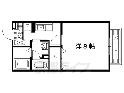 京阪電気鉄道京阪線 御殿山駅 徒歩3分 2階建 築25年(1K/2階)の間取り写真