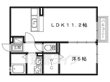京阪電気鉄道京阪線 牧野駅 徒歩3分 2階建 築21年(1LDK/1階)の間取り写真