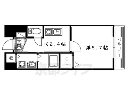 京阪電気鉄道京阪線 光善寺駅 徒歩7分 2階建 築22年(1K/2階)の間取り写真