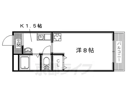 片町線 長尾駅(大阪) 徒歩23分 3階建 築24年(1K/3階)の間取り写真