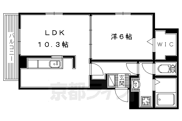 京阪電気鉄道京阪線 橋本駅(京都) 徒歩15分 3階建 築7年(1LDK/2階)の間取り写真