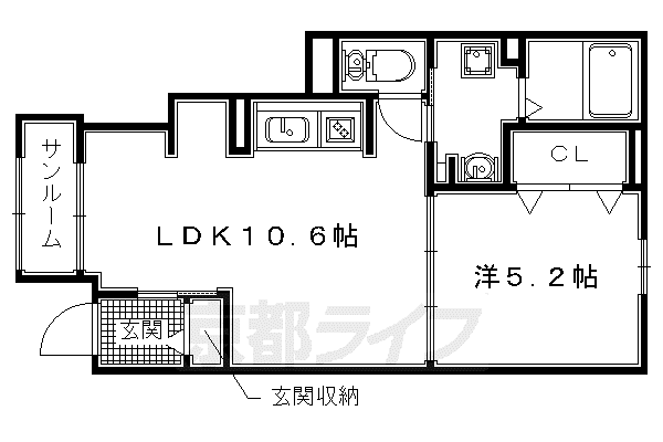 京阪電気鉄道京阪線 光善寺駅 徒歩4分 2階建 築6年(1LDK/1階)の間取り写真
