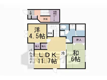 片町線 藤阪駅 徒歩14分 2階建 築22年(2LDK/2階)の間取り写真