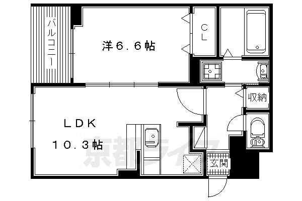 京阪電気鉄道交野線 星ケ丘駅(大阪) 徒歩22分 3階建 築6年(1LDK/3階)の間取り写真