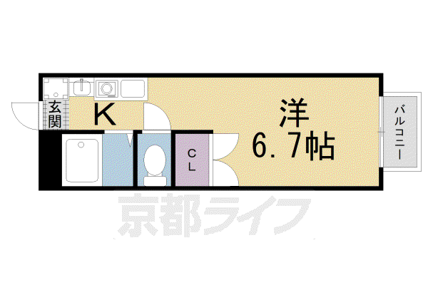 片町線 長尾駅(大阪) 徒歩17分 2階建 築28年(1K/2階)の間取り写真