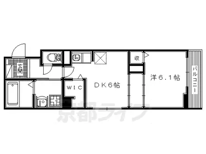 京阪電気鉄道京阪線 牧野駅 徒歩17分 3階建 築6年(1DK/2階)の間取り写真