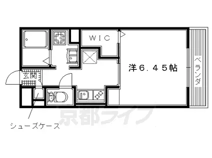 コンテネレッツァ枚方Ⅰ(1K/2階)の間取り写真
