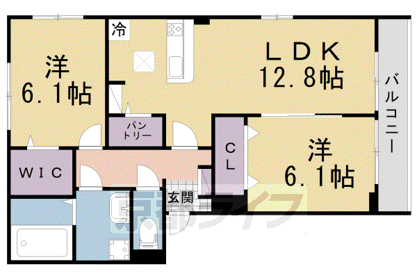 片町線 藤阪駅 徒歩24分 3階建 築6年(2LDK/1階)の間取り写真