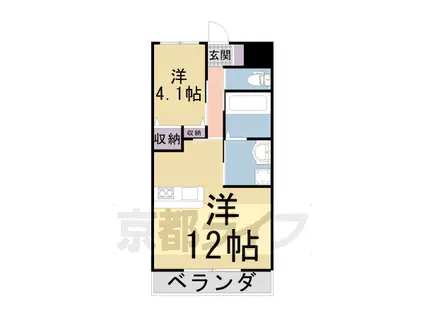 片町線 長尾駅(大阪) 徒歩10分 3階建 築5年(1LDK/2階)の間取り写真
