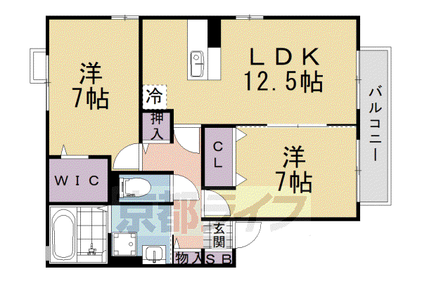 片町線 星田駅 徒歩27分 2階建 築21年(2LDK/2階)の間取り写真