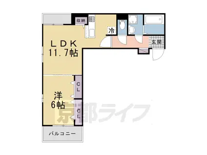 片町線 長尾駅(大阪) 徒歩15分 3階建 築5年(1LDK/2階)の間取り写真