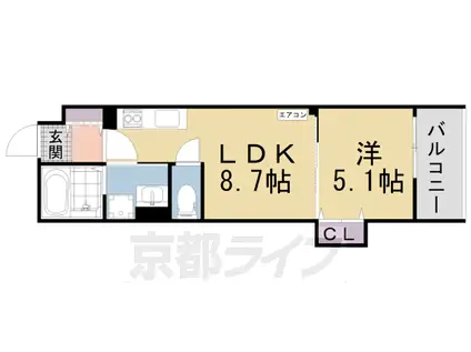 片町線 藤阪駅 徒歩11分 3階建 築3年(1LDK/3階)の間取り写真