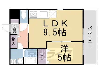 京阪電気鉄道京阪線 牧野駅 徒歩30分 3階建 築4年(1LDK/2階)の間取り写真
