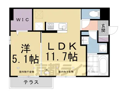 京阪電気鉄道交野線 星ケ丘駅(大阪) 徒歩10分 3階建 築4年(1LDK/3階)の間取り写真