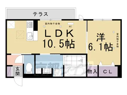 京阪電気鉄道交野線 星ケ丘駅(大阪) 徒歩10分 3階建 築4年(1LDK/3階)の間取り写真
