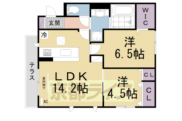 片町線 津田駅 徒歩4分 3階建 築4年(2LDK/3階)の間取り写真