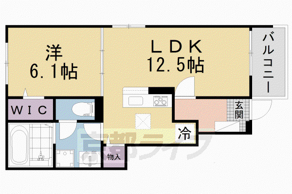 グリーンハイツ加茂Ⅱ(1LDK/1階)の間取り写真