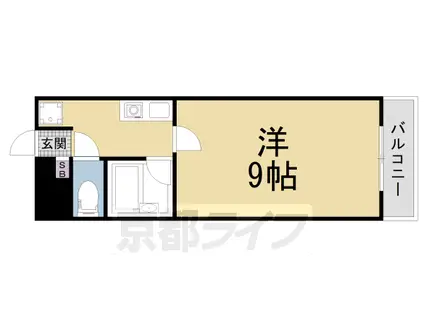 近鉄京都線 木津川台駅 徒歩7分 5階建 築30年(1K/5階)の間取り写真