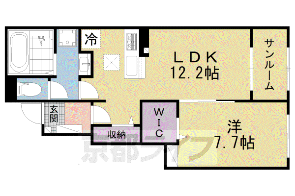 グレイス加茂1(1LDK/1階)の間取り写真
